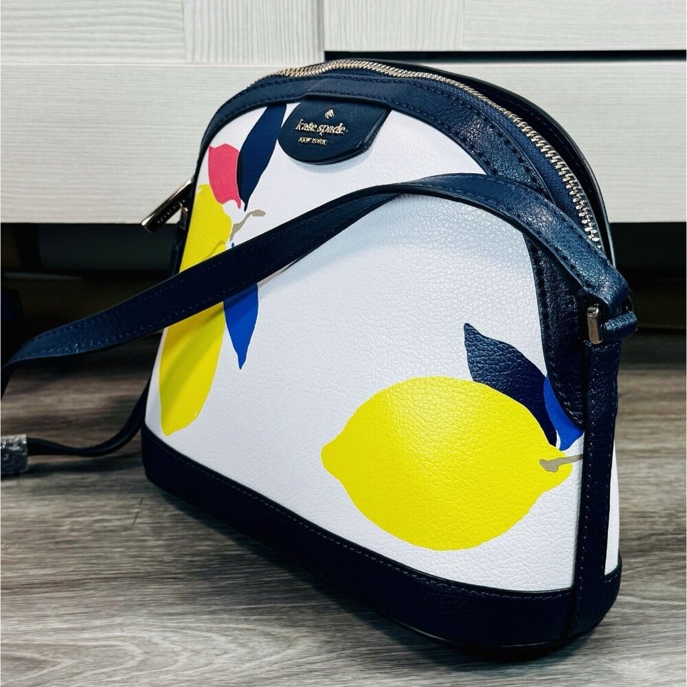 Kate Spade New York Sylvia Lemon Zest XL Dome Crossbody Bag NWT Saffiano Leather - Picture 8 of 16